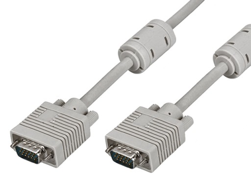 Кабель VGA-VGA D-SUB HD15P DDC WQHD FullHD 2K/60 Гц, серый, 5 м