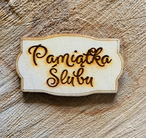 Tabliczka z napisem pamiątka ślubu grawer 7 cm w5