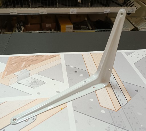 UCHWYT WSPORNIK KĄTOWNIK PODPÓRKA PÓŁKĘ DO PÓŁKI BIAŁY METALOWY 200x150 MM