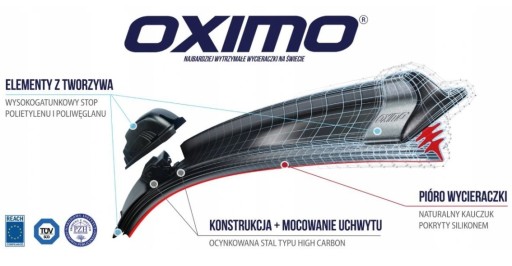 OXIMO U-КРЮЧКОВЫЕ ПЛОСКИЕ ДВОРНИКИ 60см+35см комплект