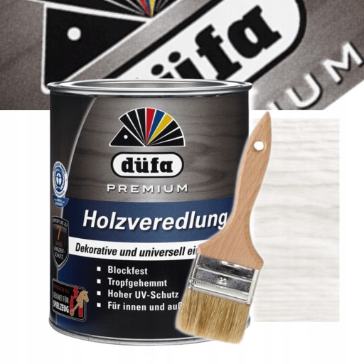 HOLZVEREDLUNG DUFA ЛАК-МИЛЬНИК 2,5л БЕЛЫЙ WEISS + ЩЕТКА 50ММ