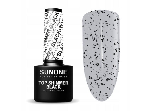 SUNONE TOP SHIMMER ЧЕРНЫЙ УФ/LED ГИБРИДНЫЙ ЛАК-5