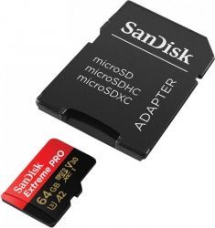Карта Micro SD SANDISK EXTREME PRO 64 ГБ 200 МБ/с