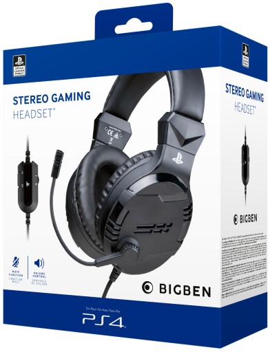 Наушники BIGBEN для PS4, лицензия SONY, ЧЕРНЫЕ