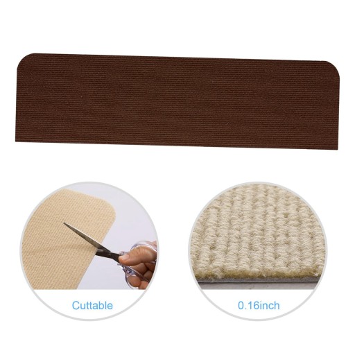 Stair Treads Nonslip Safety Rug 30x8inch Brown
