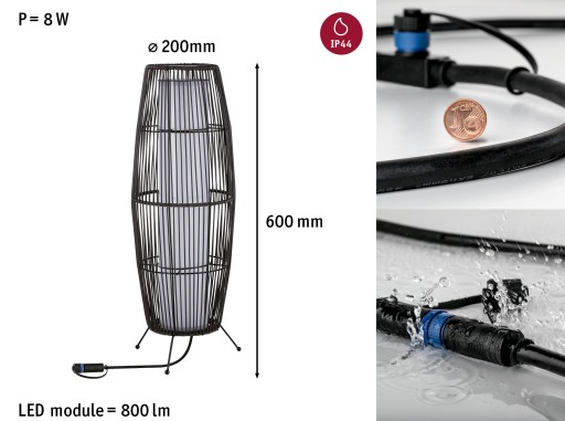 Садовый светильник Plug & Shine BOHO BASKET 600мм 8Вт 3000К 800лм IP44 24В коричневый