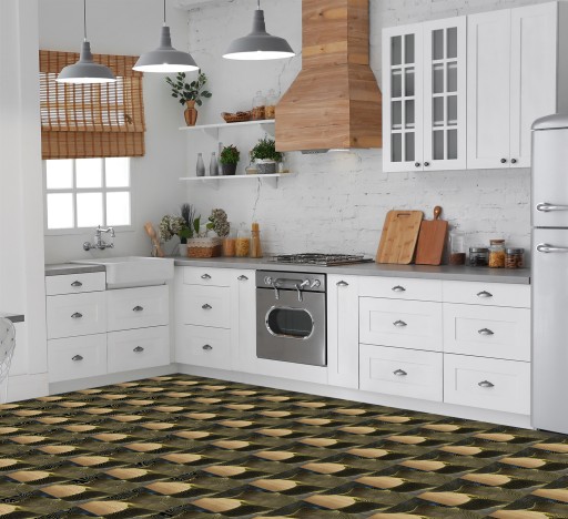 АБСТРАКТНЫЕ ЛИСТЬЯ ПЕСОК ПЛИТКА ПВХ 20x20 см