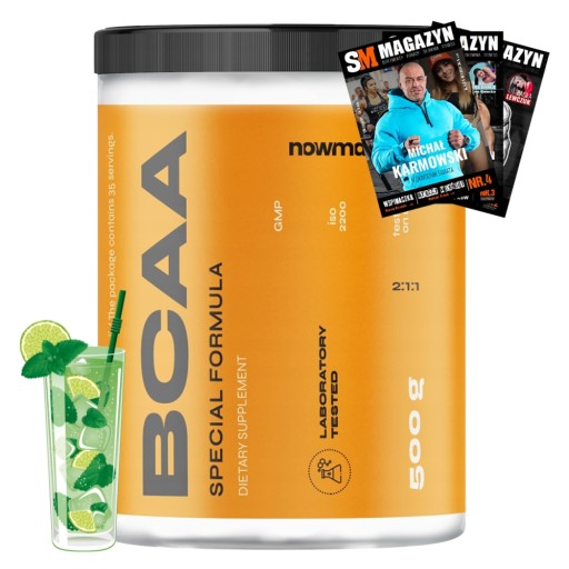 nowmax BCAA 2:1:1 500 g MOCNE AMINOKWASY AMINO REGENERACJA WYTRZYMAŁOŚĆ