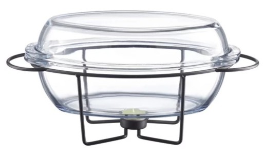 AMBITION NACZYNIE ŻAROODPORNE Z PODGRZEWACZEM SAULE 4,5 L BLACK + TEALIGHTS