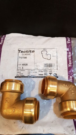 Tectite Classic Elbow 28 Медь Запрессовываемая 5 шт.