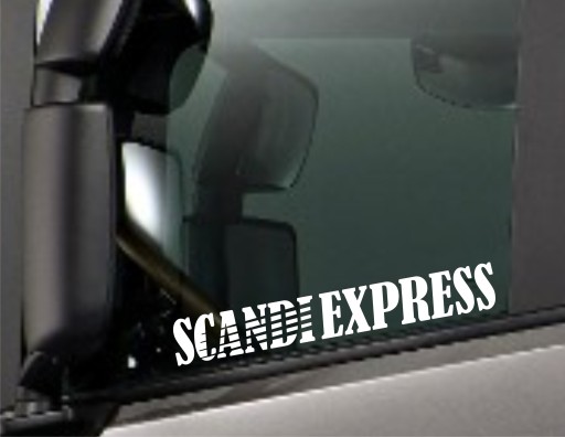 Naklejka SCANDI EXPRESS na tira busa ciężarówkę szybę *Kolory *44cm
