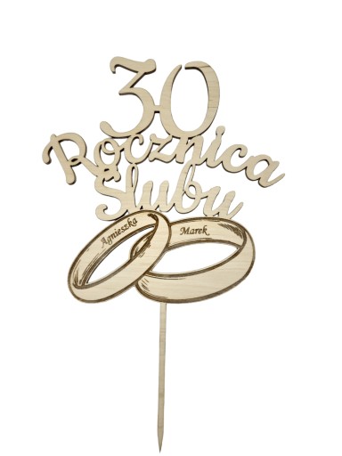 Topper 30 rocznica ślubu, 30 lat razem sklejka