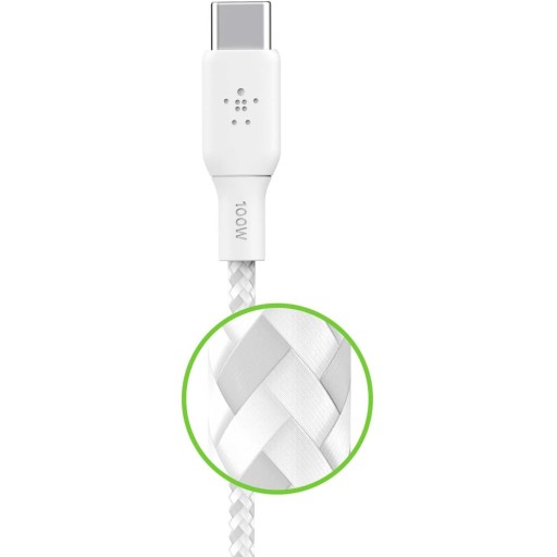 Кабель Belkin Boost USB-C — USB-C PD, прочная оплетка, USB 2.0/5A/100 Вт/3 м