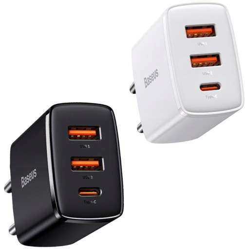 БЫСТРОЕ СЕТЕВОЕ ЗАРЯДНОЕ УСТРОЙСТВО BASEUS ДЛЯ ТЕЛЕФОНА USB USB-C TYPE-C AFC QC 3.0 30 Вт