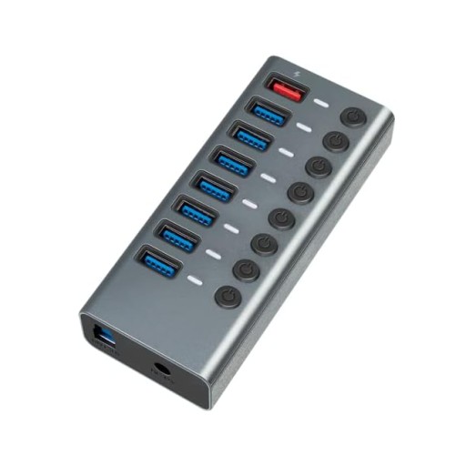 USB-концентратор 7x 3.0 +1 алюминиевый разветвитель портов