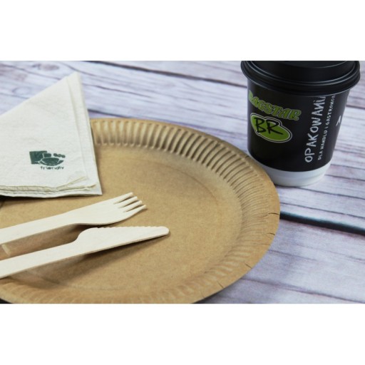 TALERZE PAPIEROWE ECO BIO BEŻOWE 24 CM 100 SZT
