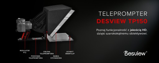 Teleprompter Desview TP150 - walizka, pilot BT, do tabletów max. 15,3 cala