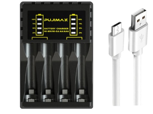 ЗАРЯДНОЕ УСТРОЙСТВО ДЛЯ БАТАРЕЙ AA ​​AAA USB-C MICRO GREEN CELL