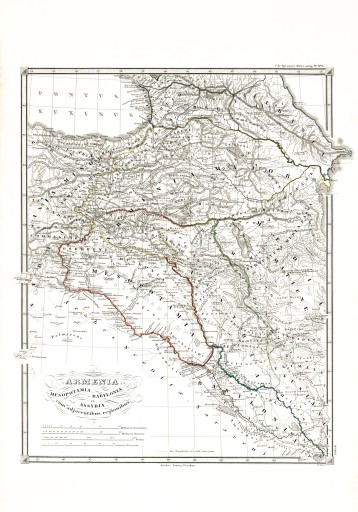 Stara Mapa Armenii, Mezopotamii, Babilonii i Assyrii - 1875 - 100x70