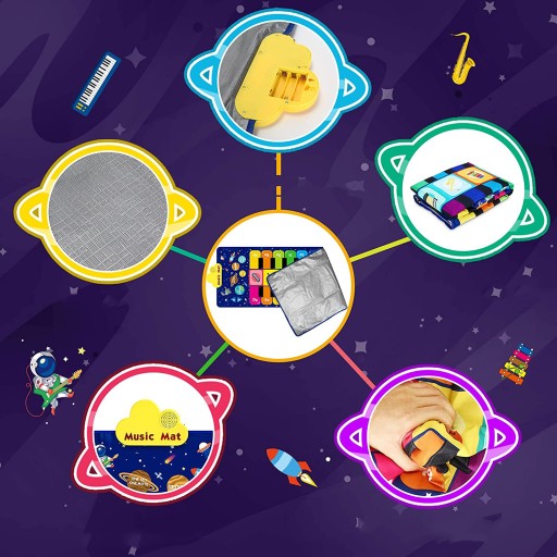 КОВРИК МУЗЫКАЛЬНЫЙ ТАНЦЕВАЛЬНЫЙ ИНТЕРАКТИВНАЯ ИГРА ДЛЯ ДЕТЕЙ 120х48см