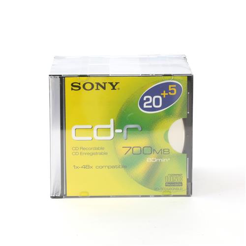 CD-R Sony 700 МБ в тонких коробках, 25 шт.