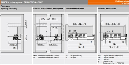 ВЫДВИЖНОЙ ЯЩИК BLUM TANDEM 550 BLUMOTION БЕСШУМНОЕ ЗАКРЫВАНИЕ ПОЛНОГО ВЫДВИЖЕНИЯ