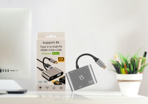 КОНЦЕНТР USB-C АДАПТЕР HDMI 4k VGA USB 3.0 PD
