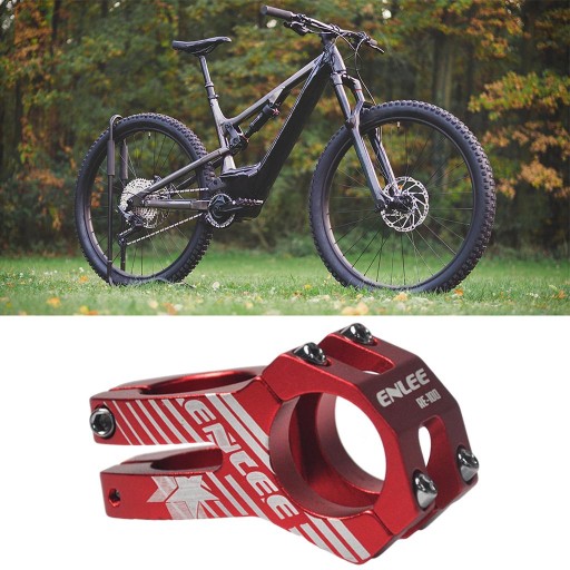 Wspornik rowerowy MTB 31,8 mm ze stopu aluminium 45 mm krótki do elementu roweru szosowego czerwony