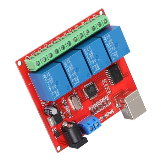4-kanałowy komputer 24 V USB inteligentny kontroler przełącznika PC moduł napędu przekaźnika np