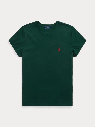 POLO RALPH LAUREN damski t-shirt okrągły dekolt zielona koszulka basic