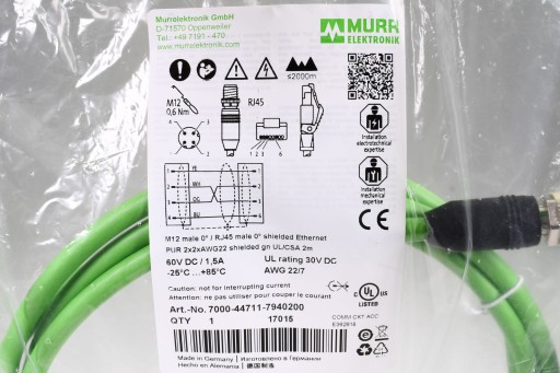 MURR 7000-44711-7940200, Экранированный соединительный кабель, 2 м