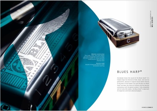 Blues Harp MS G harmonijka ustna diatoniczna grzebień drewno Doussie Hohner