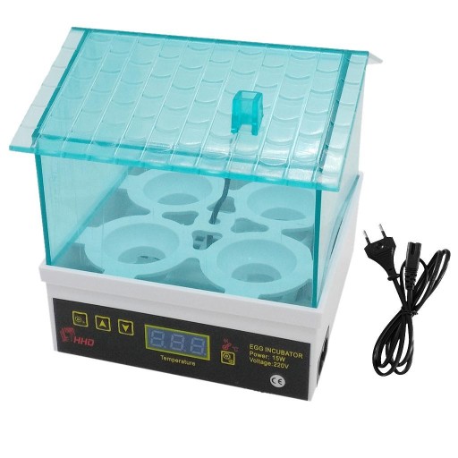 Mini cyfrowy inkubator do jaj przezroczystych Wylęgarnia 4 jaj z wyświetlaczem LCD