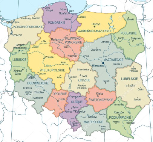 Пробковая карта Польши - 90x90см - много узоров