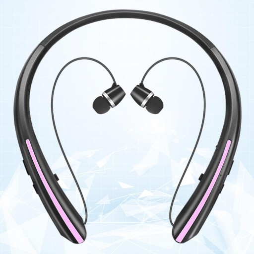 Bluetooth-наушники с шейным ремешком и временем воспроизведения 20 часов, кристально чистые звонки, фиолетовые