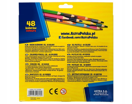 Карандашные мелки ASTRA School, 48 цветов ГАРАНТИЯ