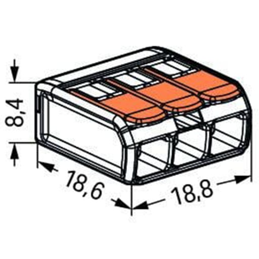 3-ПРОВОДНОЙ РАЗЪЕМ WAGO QICK CONNECTOR 3 x 0,14 — 4 мм² 5 ШТ. 221-413