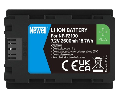 BATERIA AKU. NEWELL PLUS NP-FZ100 do Sony A7III A7R IV A9 A6600 2600MAH