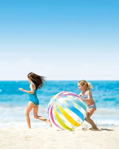 PIŁKA PLAŻOWA DMUCHANA DUŻA 107cm DO WODY BASENU DLA DZIECI INTEX 59065
