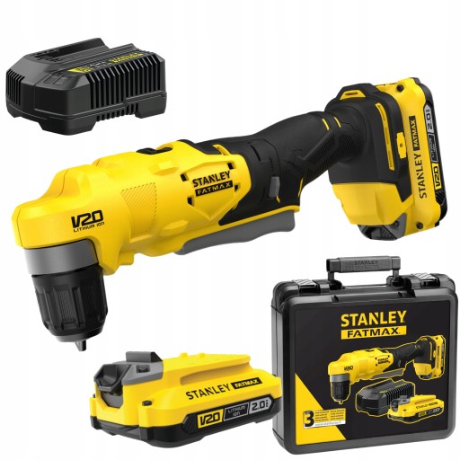 Угловая дрель STANLEY SFMCD750D2K V20 18V 2x2Ah