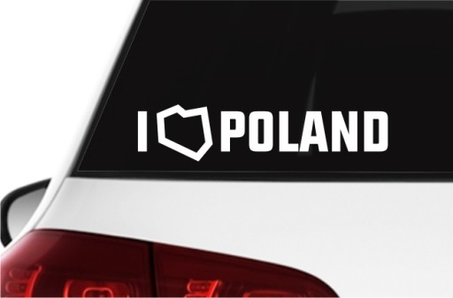 Наклейка на окно автомобиля I LOVE POLAND Polska 24 см