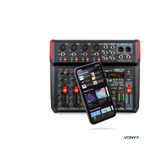 Mikser audio 8-kanałów REC BT/DSP/USB Vonyx