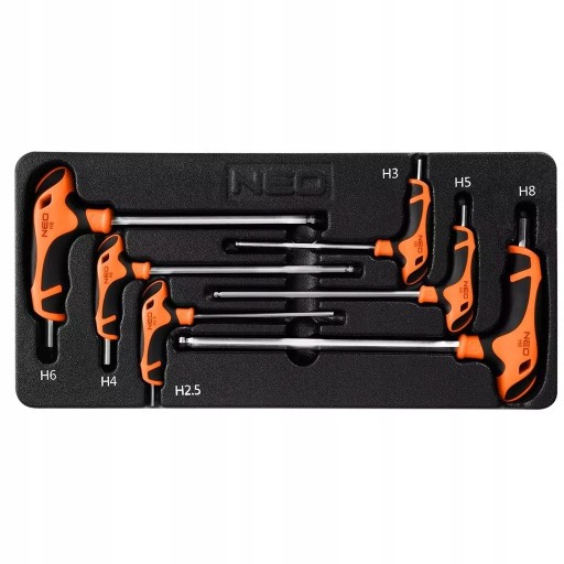 КЛЮЧИ ШЕСТИГРАННЫЕ 6 ШТ. ВСТАВКА 84-254 NEO Tools.