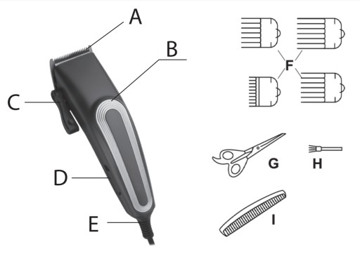 ZESTAW DO STRZYŻENIA WŁOSÓW i BRODY MAESTRO MASZYNKA + NASADKI 3 mm - 12 mm