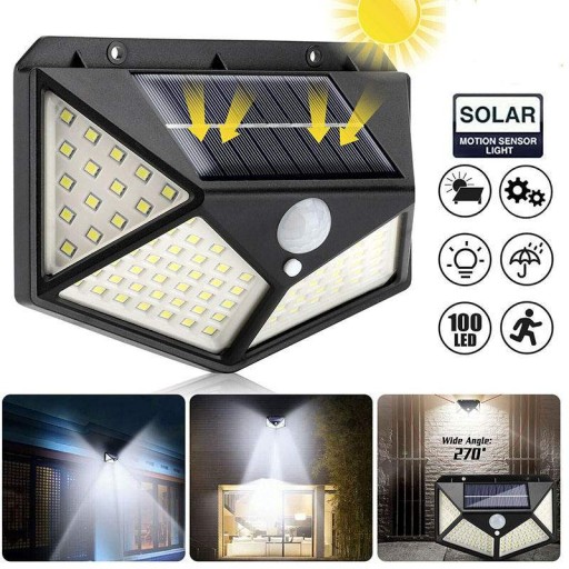 Солнечная лампа с датчиком движения и сумерек 100LED