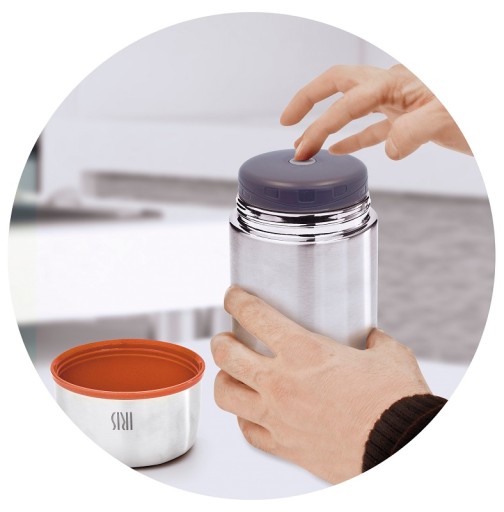 MARKOWY TERMOS OBIADOWY POJEMNIK ŻYWNOŚĆ ZUPĘ 750 ml INOX TRZYMA DO 9h IR