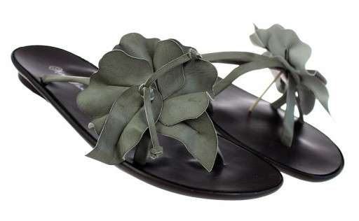 KLAPKI DAMSKIE BUTY JAPONKI SZARE KWIAT 5796 r. 37