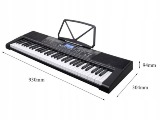 Keyboard z PODŚWIETLANYMI klawiszami do NAUKI GRY Pianino Organy MK-2115