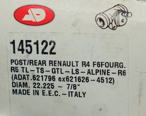 ЗАДНИЙ ЦИЛИНДР RENAULT 4/5/6/РОДЕО 5/6