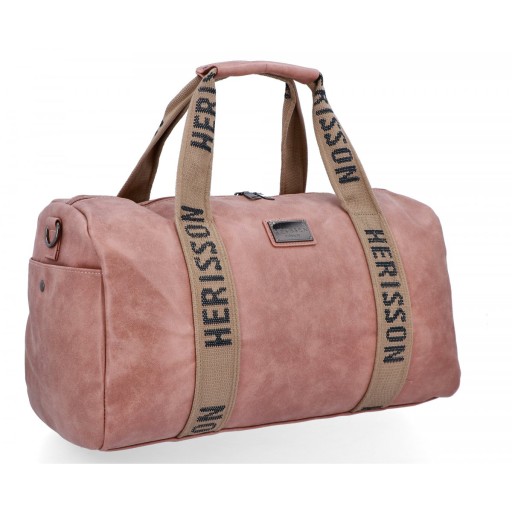 Большая женская мужская кожаная дорожная сумка Dirty Pink Herisson HR2102A662